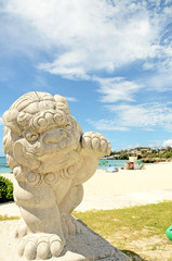 Pretty Shisa in Onna Beach, Okinawa, japan