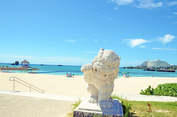 Pretty Shisa in Onna Beach, Okinawa, japan