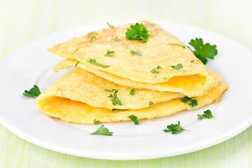 Breakfast omelette with herbs