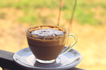 Vintage latte art coffee