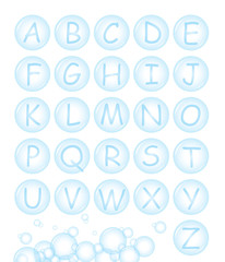 Vector bubble foam alphabet from A to Z
