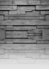 Betonwand in Holzstruktur mit Spiegelung