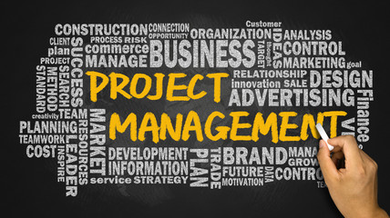 project management concept with related word cloud