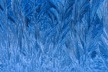 Blue tinted icy window