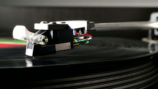 Record player closeup.