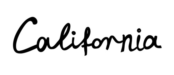 Fototapeta na wymiar Hand-written word CALIFORNIA, lettering