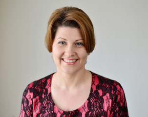Portrait of a woman in  red dress