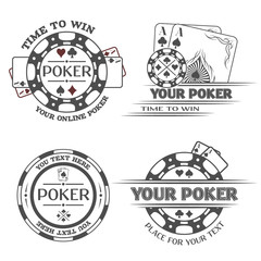 Set poker emblems.