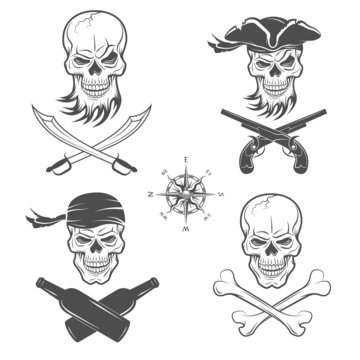 Emblems of skulls on the pirate theme.