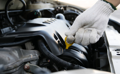 check the oil level in engine