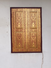 window with gold color painted