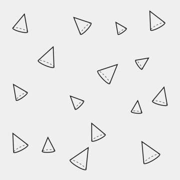  monochrome minimalistic pattern of cone or triangle  shapes