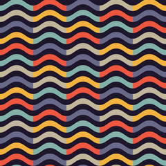 vintage colorful wave pattern