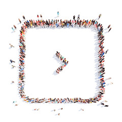 People in the form of arrows.