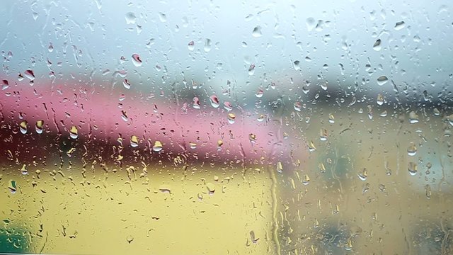 Rain drops on a window