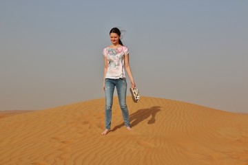 girl  in desert