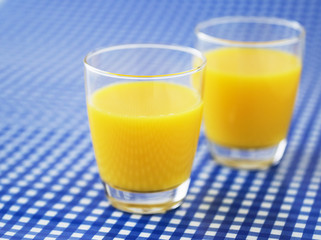 グラスに入れたオレンジジュース