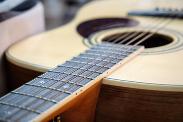 Fototapeta premium Closeup of acoustic guitar