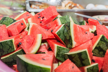 Fresh slices of red watermelon