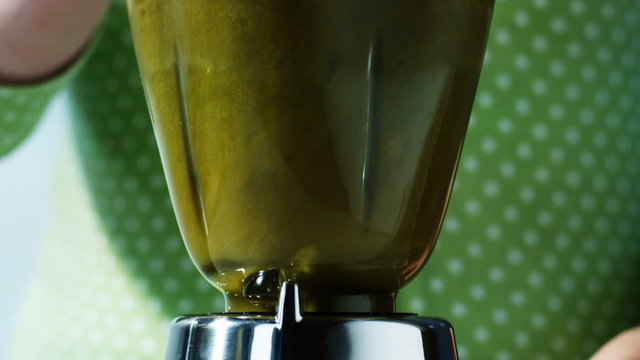 woman using a blender