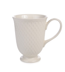 White cup isolated on white background