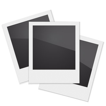 Set Retro Photo Frame Polaroid  On White Background. Vector illu
