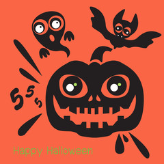 Happy Halloween icon. Vector illustration.