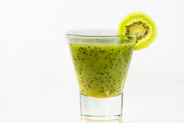 Healthy fresh green kiwi smoothie