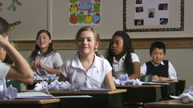 paper fight in class