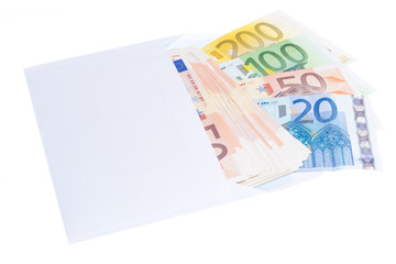 Euro notes in envelope