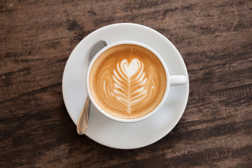 Cup of heart latte art
