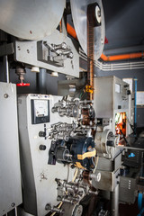 Rare vintage industrial cinema 35mm movie printer with film