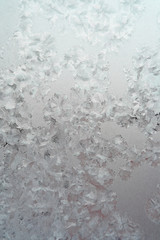 Abstract texture, pattern frost on the window