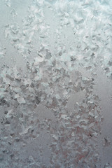Abstract texture, pattern frost on the window