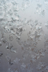Abstract texture, pattern frost on the window