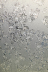 Abstract texture, pattern frost on the window