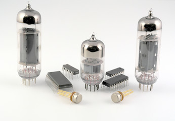 Vacuum radio tubes and semiconductor chips