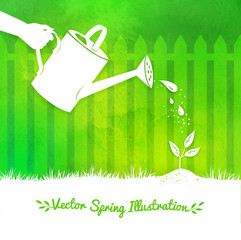 Gardening background. © Sonya illustration