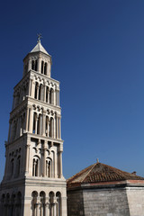 Fototapeta na wymiar Saint Domnius church and bell tower, landmark in Split, Croatia.