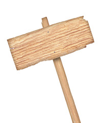 old Wooden sign isolated on white