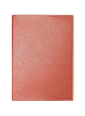 brown leather notebook isolated on white background