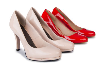 Set of shoes isolated on the white background