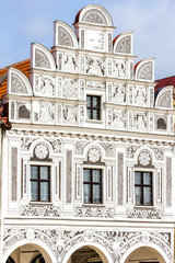 Fototapeta na wymiar renaissance house in Telc, Czech Republic