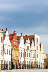 Fototapeta na wymiar renaissance houses in Telc, Czech Republic