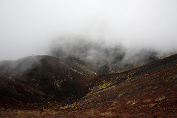 Scenery and lava fields of Mt. Etna volcano