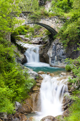 Fototapeta na wymiar waterfall near Sambuco, Piedmont, Italy