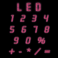 Led numbers red