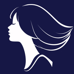 Beautiful Girl Face Silhouette