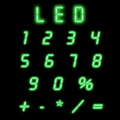 Led numbers green