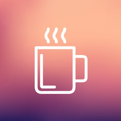 Mug of hot choco thin line icon